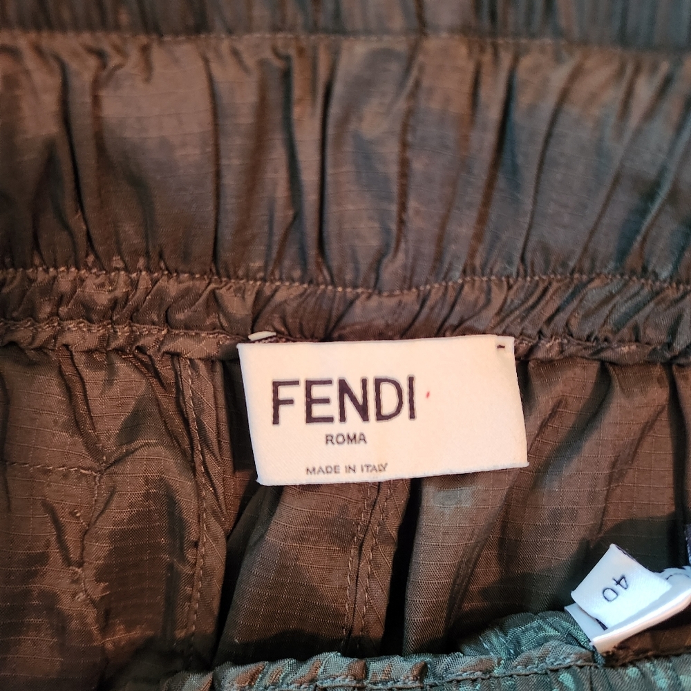 Fendi Dark Green Nylon Convertible Ripstop Track Pant - Picture 3 of 9